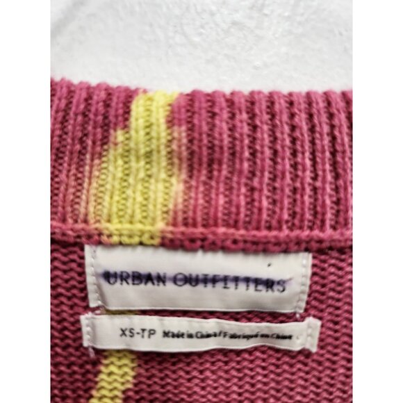 Urban Outfitters Womens BOHO Hippie Sweater Size XS Pink Yellow Tie Dye Pullover - Picture 4 of 8